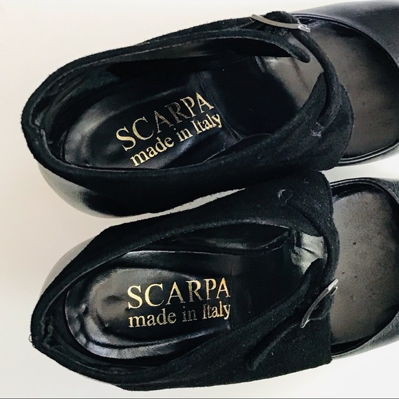 Scarpa Black Leather & Suede Heels - Picture 6 of 13